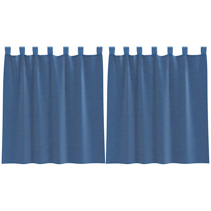 Tende in Voile con Passanti 2 pz Blu Reale 140x140 cm