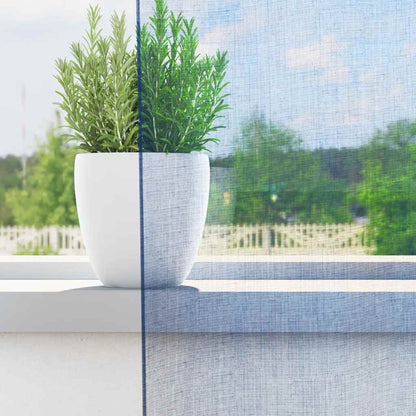 Tende in Voile con Passanti 2 pz Blu Reale 140x140 cm
