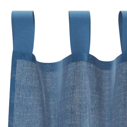 Tende in Voile con Passanti 2 pz Blu Reale 140x140 cm
