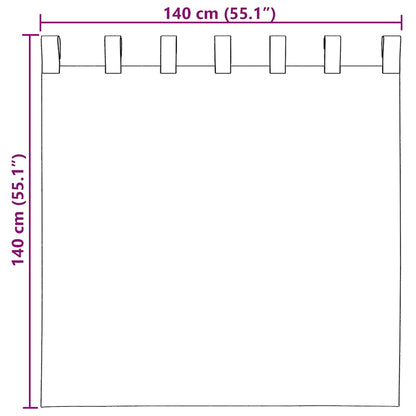Tende in Voile con Passanti 2 pz Blu Reale 140x140 cm