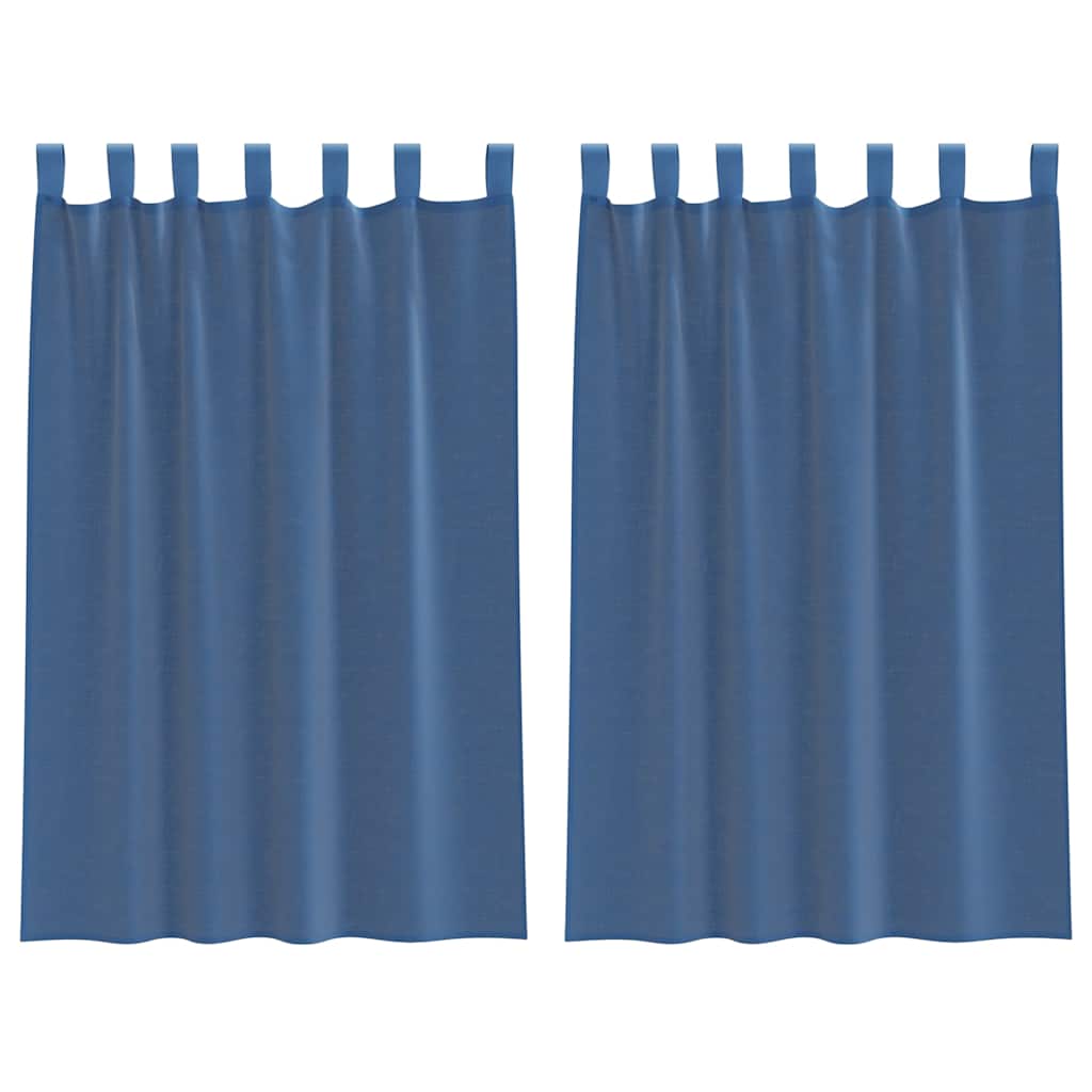 Tende in Voile con Passanti 2 pz Blu Reale 140x175 cm | homemem39
