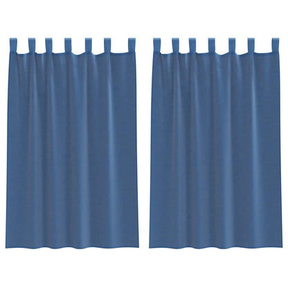 Tende in Voile con Passanti 2 pz Blu Reale 140x175 cm