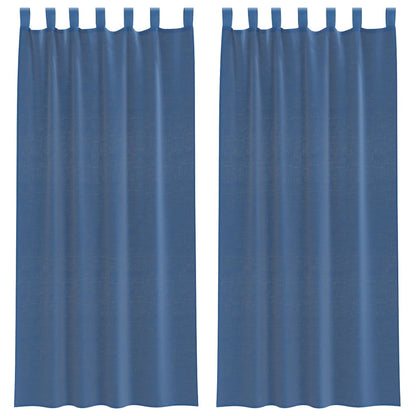 Tende in Voile con Passanti 2 pz Blu Reale 140x225 cm | homemem39