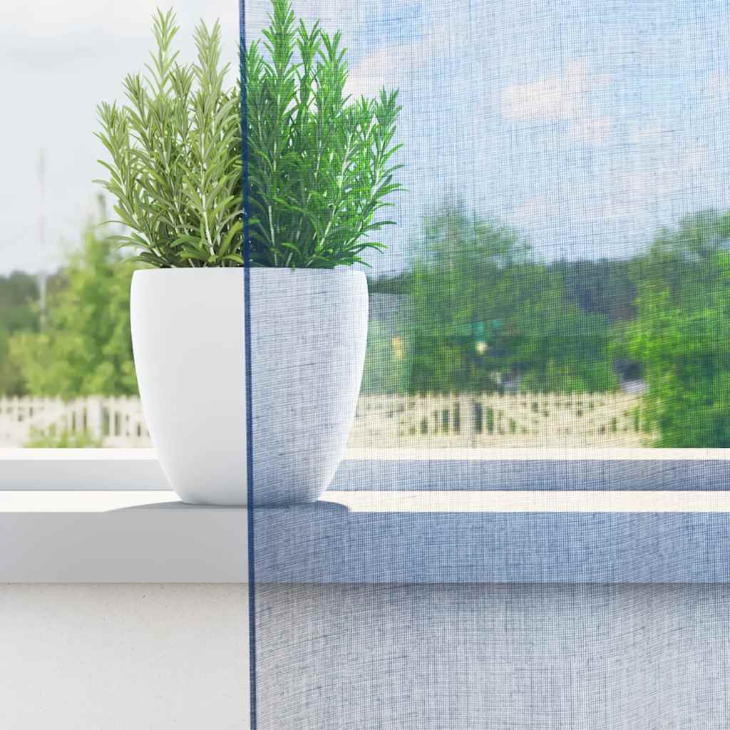 Tende in Voile con Passanti 2 pz Blu Reale 140x225 cm | homemem39