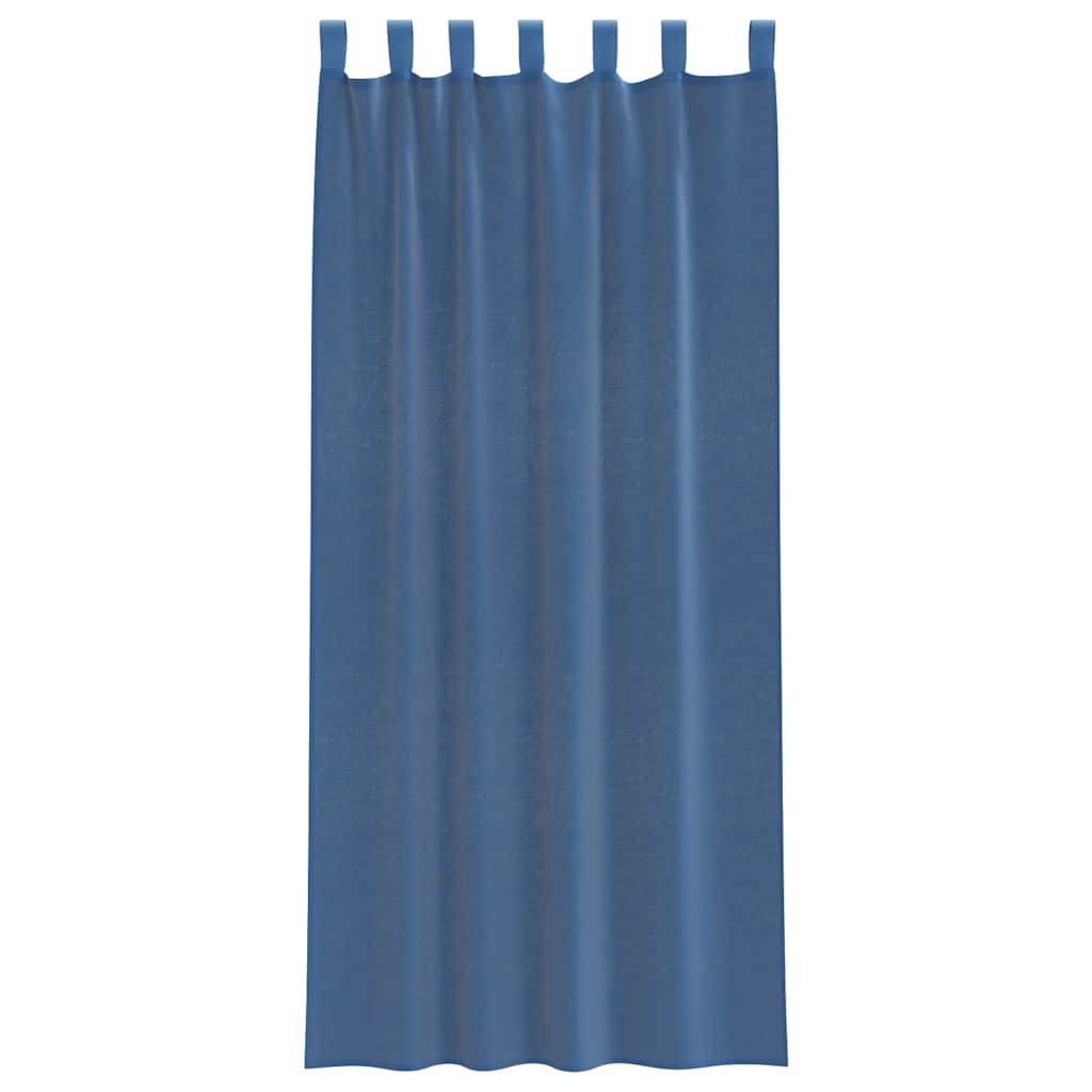 Tende in Voile con Passanti 2 pz Blu Reale 140x225 cm