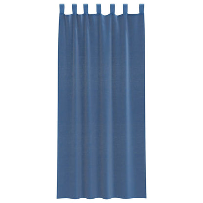 Tende in Voile con Passanti 2 pz Blu Reale 140x225 cm