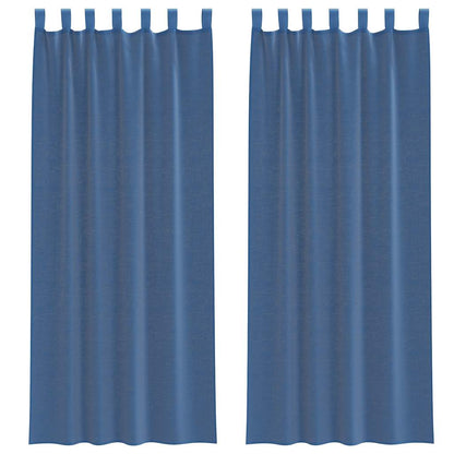 Tende in Voile con Passanti 2 pz Blu Reale 140x260 cm