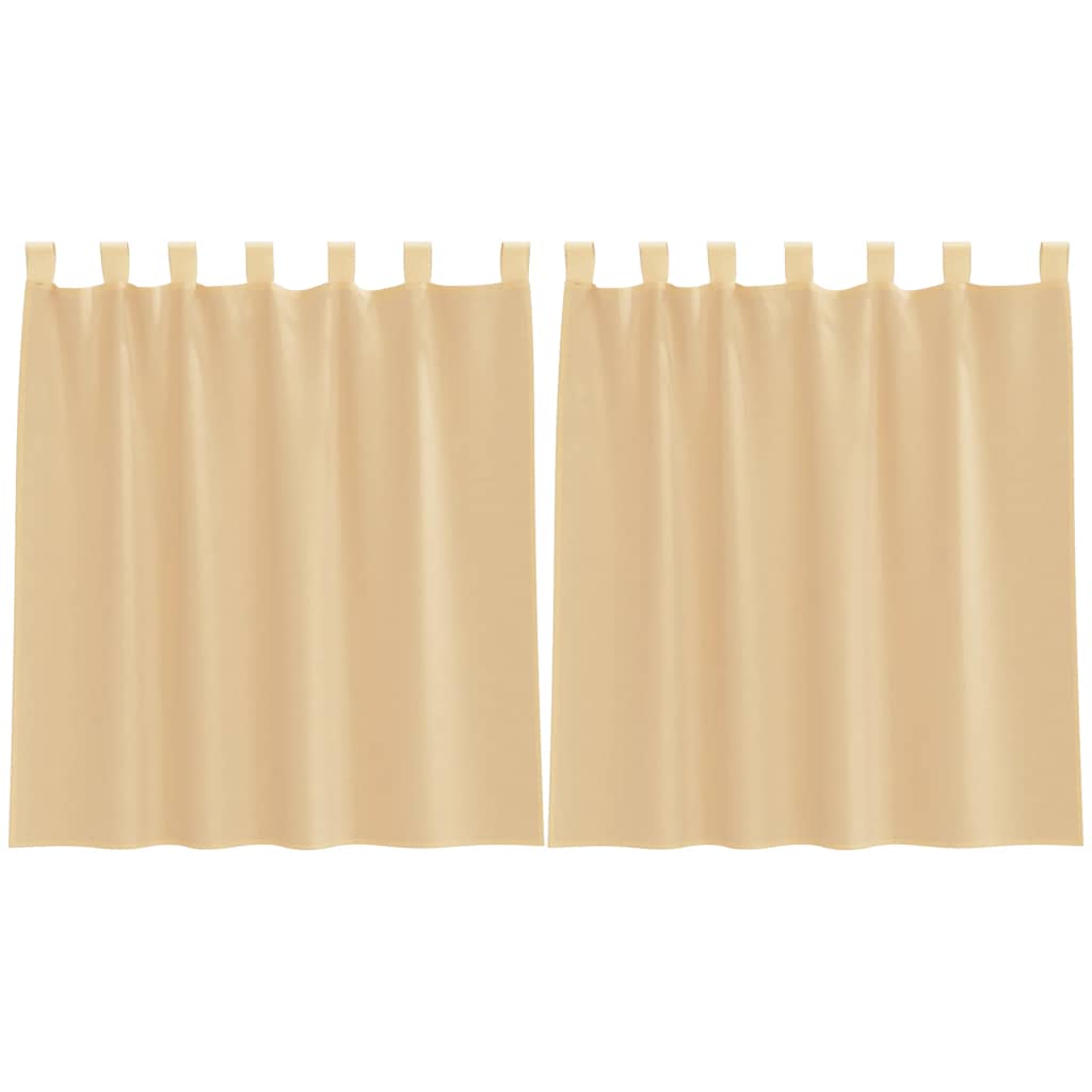 Tende in Voile con Passanti 2 pz Sabbia 140x140 cm | homemem39