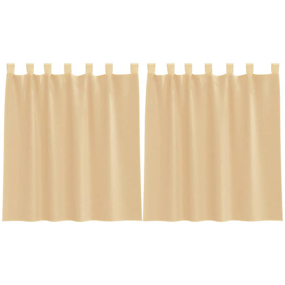 Tende in Voile con Passanti 2 pz Sabbia 140x140 cm | homemem39