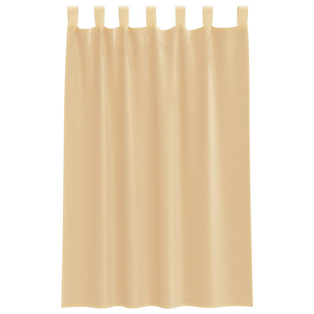 Tende in Voile con Passanti 2 pz Sabbia 140x175 cm