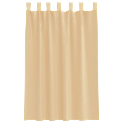 Tende in Voile con Passanti 2 pz Sabbia 140x175 cm