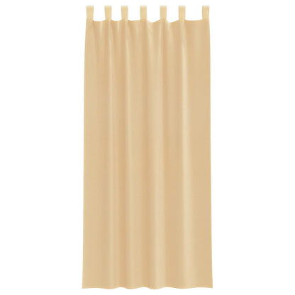 Tende in Voile con Passanti 2 pz Sabbia 140x225 cm
