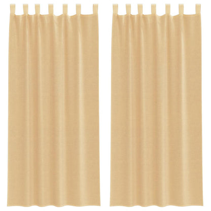 Tende in Voile con Passanti 2 pz Sabbia 140x245 cm | homemem39