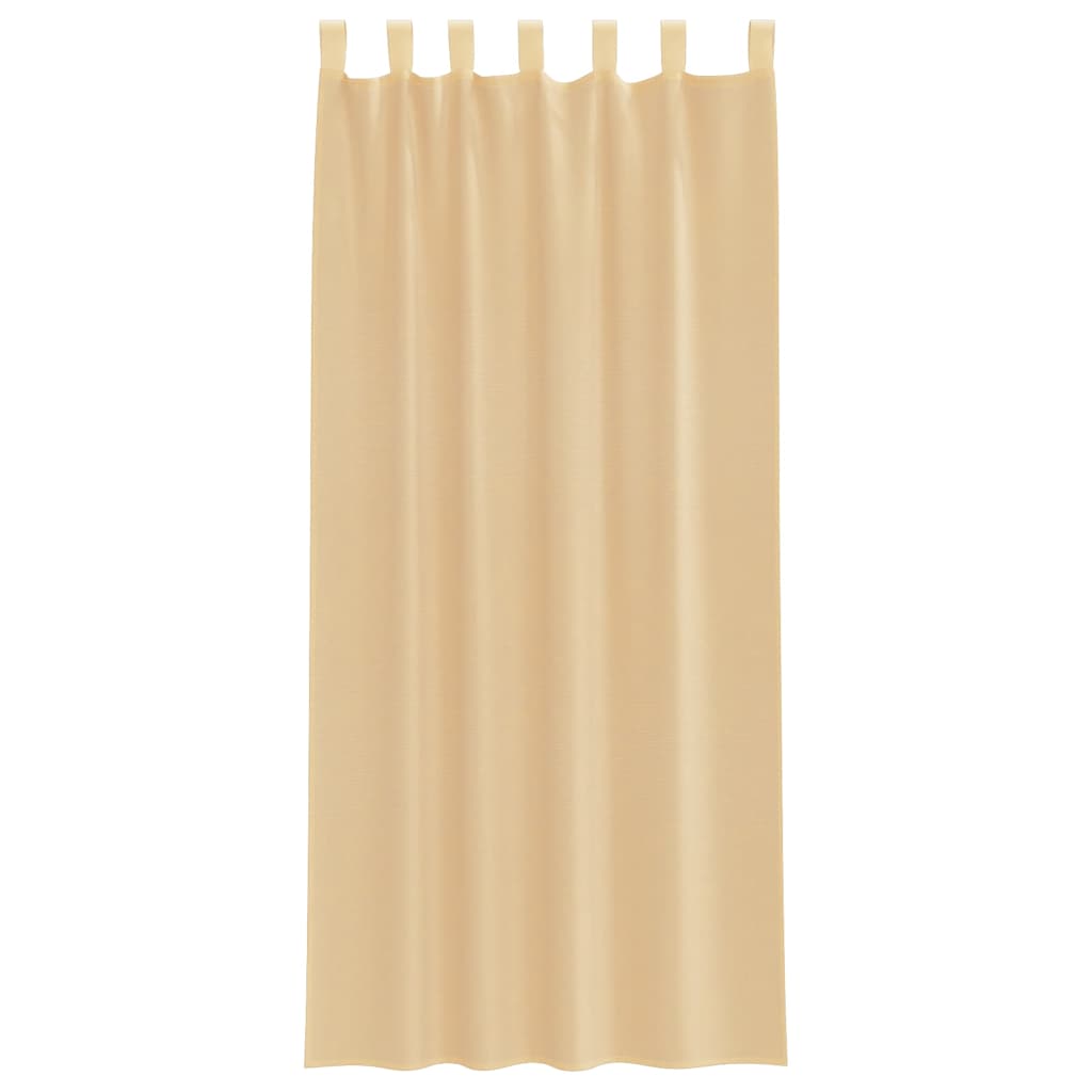 Tende in Voile con Passanti 2 pz Sabbia 140x245 cm