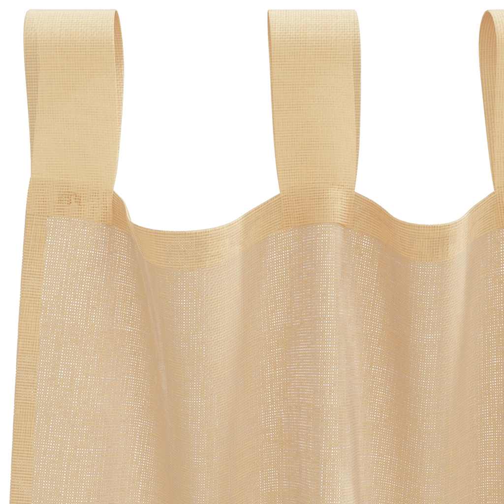 Tende in Voile con Passanti 2 pz Sabbia 140x245 cm