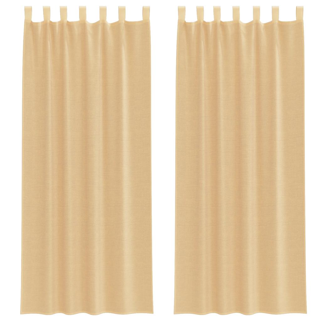 Tende in Voile con Passanti 2 pz Sabbia 140x260 cm | homemem39