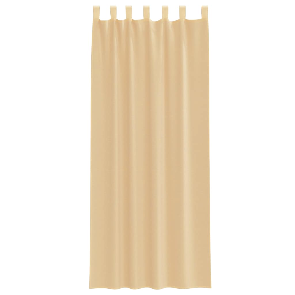 Tende in Voile con Passanti 2 pz Sabbia 140x260 cm