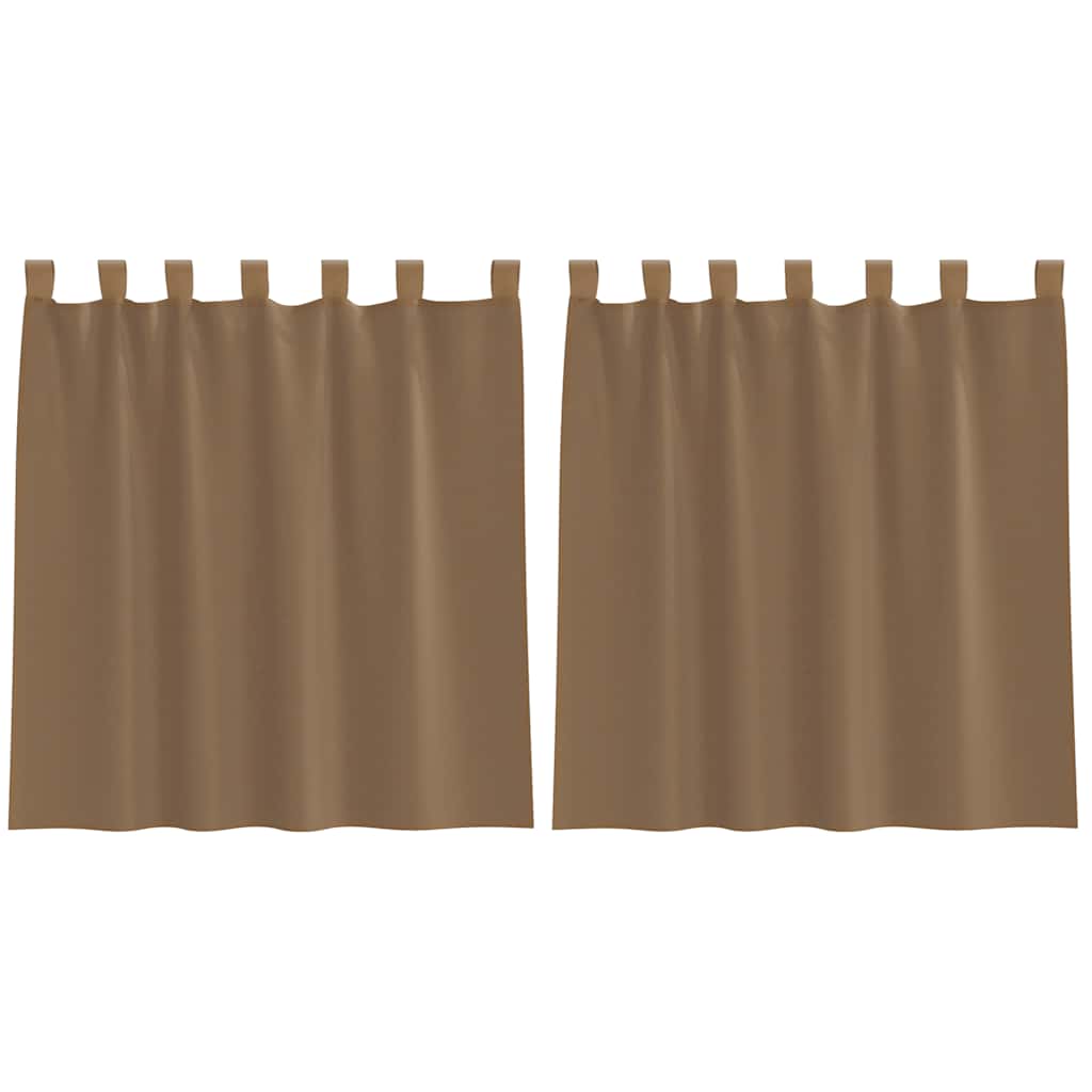 Tende in Voile con Passanti 2 pz Marrone Chiaro 140x140 cm | homemem39