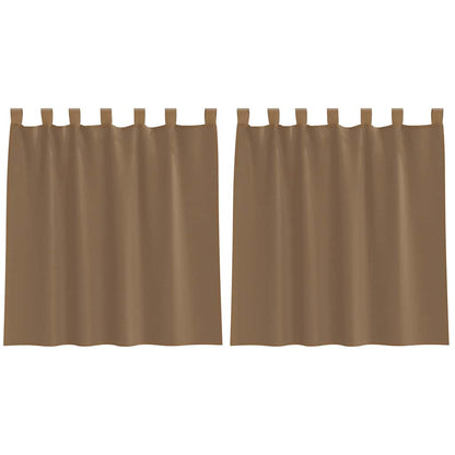 Tende in Voile con Passanti 2 pz Marrone Chiaro 140x140 cm
