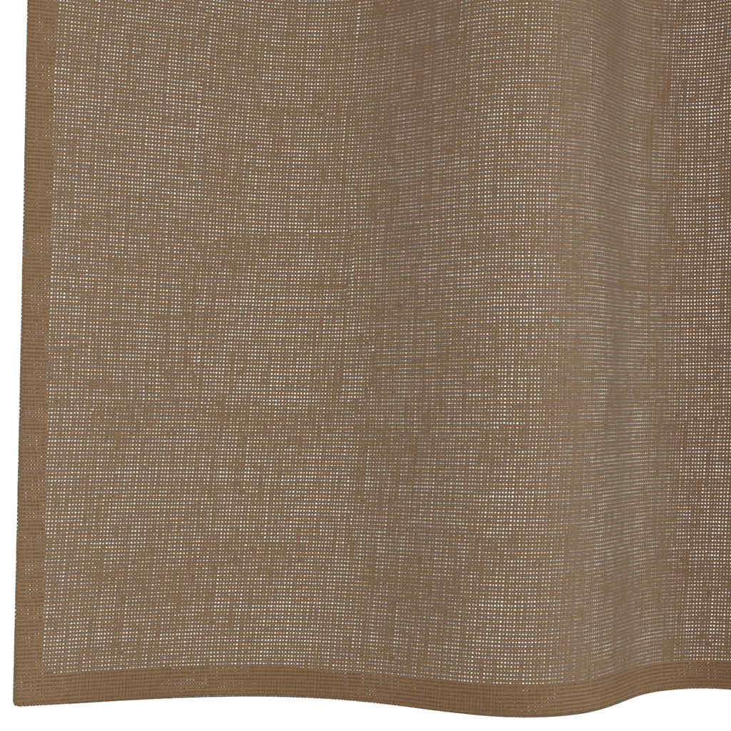 Tende in Voile con Passanti 2 pz Marrone Chiaro 140x140 cm