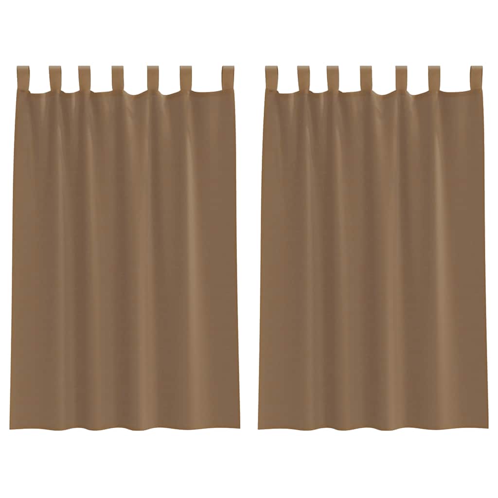 Tende in Voile con Passanti 2 pz Marrone Chiaro 140x175 cm | homemem39