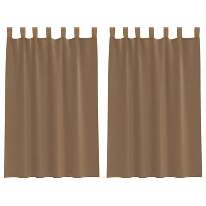 Tende in Voile con Passanti 2 pz Marrone Chiaro 140x175 cm | homemem39
