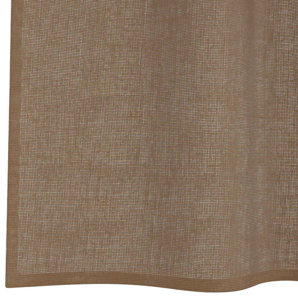 Tende in Voile con Passanti 2 pz Marrone Chiaro 140x175 cm | homemem39