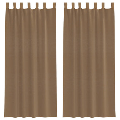 Tende in Voile con Passanti 2 pz Marrone Chiaro 140x245 cm | homemem39