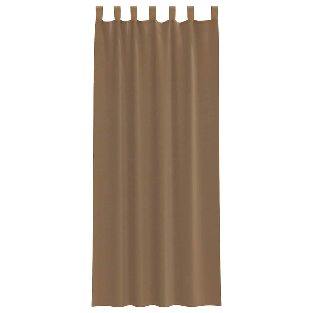 Tende in Voile con Passanti 2 pz Marrone Chiaro 140x260 cm