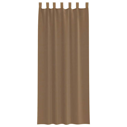 Tende in Voile con Passanti 2 pz Marrone Chiaro 140x260 cm