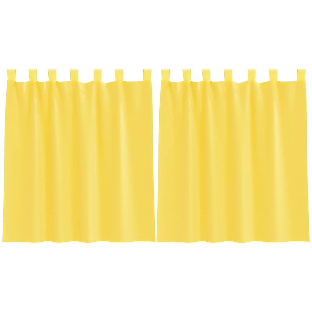 Tende in Voile con Passanti 2 pz Giallo 140x140 cm | homemem39