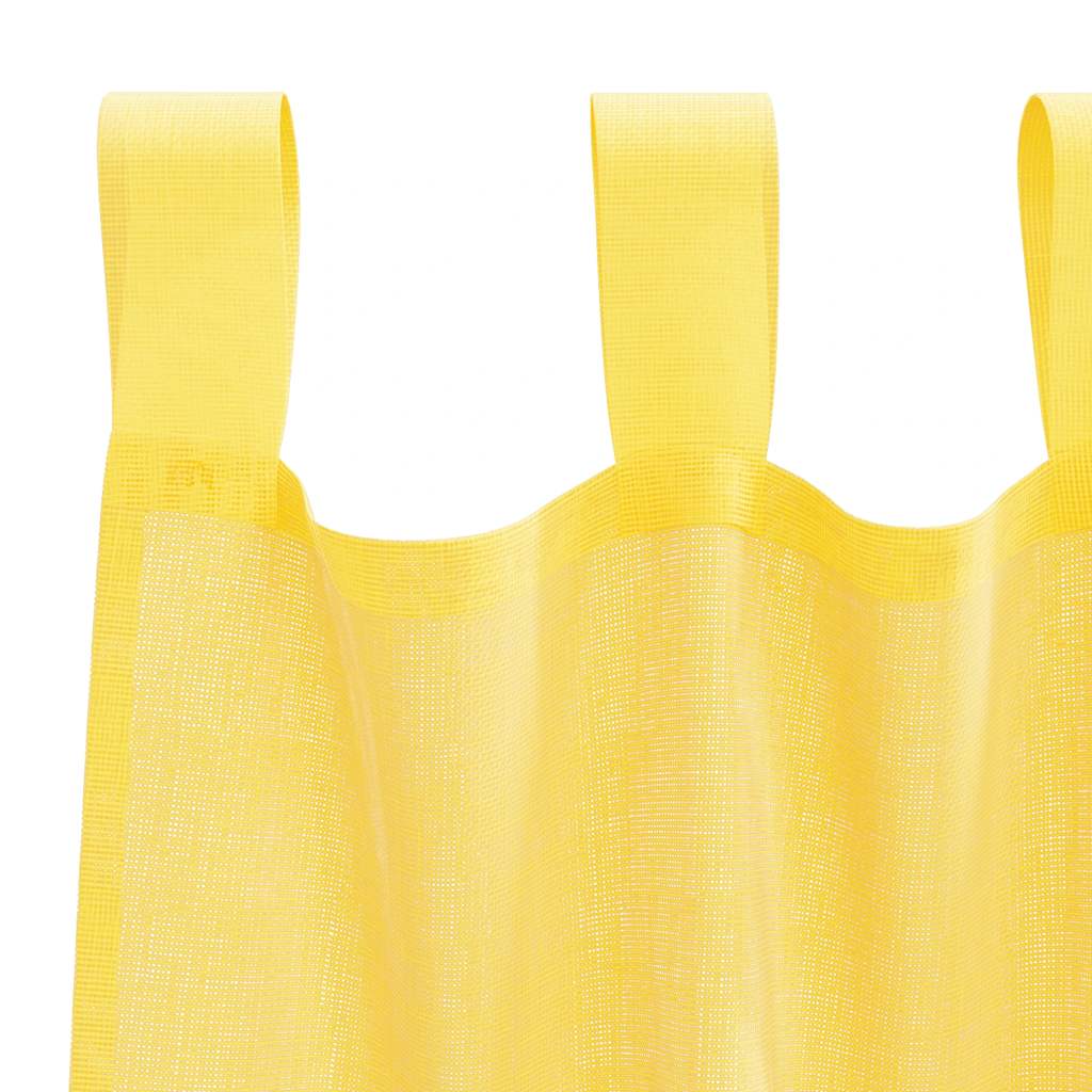 Tende in Voile con Passanti 2 pz Giallo 140x140 cm | homemem39