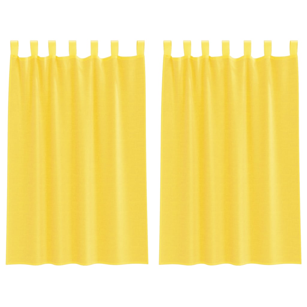 Tende in Voile con Passanti 2 pz Giallo 140x175 cm | homemem39