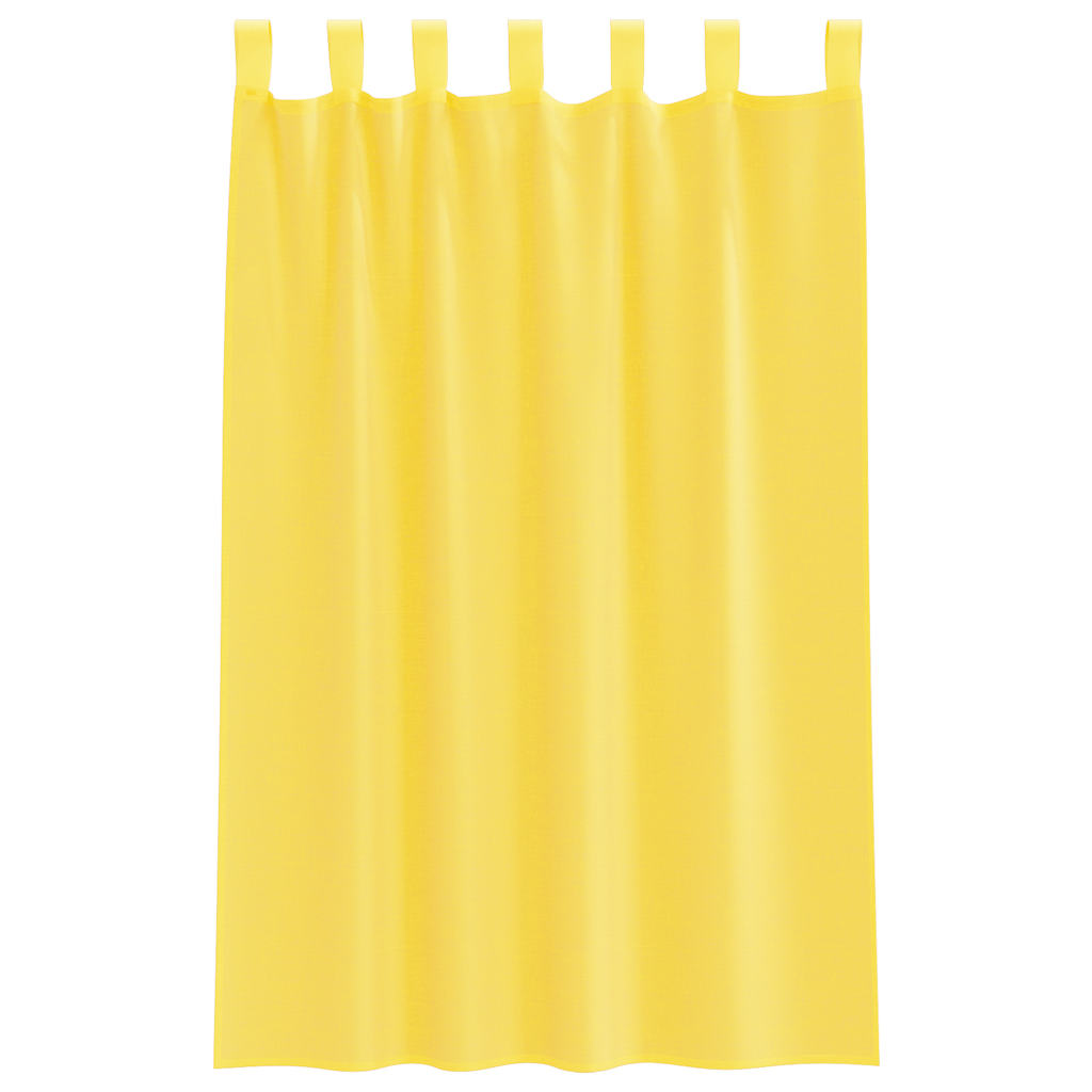Tende in Voile con Passanti 2 pz Giallo 140x175 cm