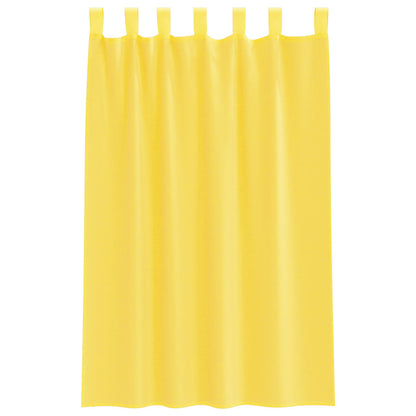 Tende in Voile con Passanti 2 pz Giallo 140x175 cm