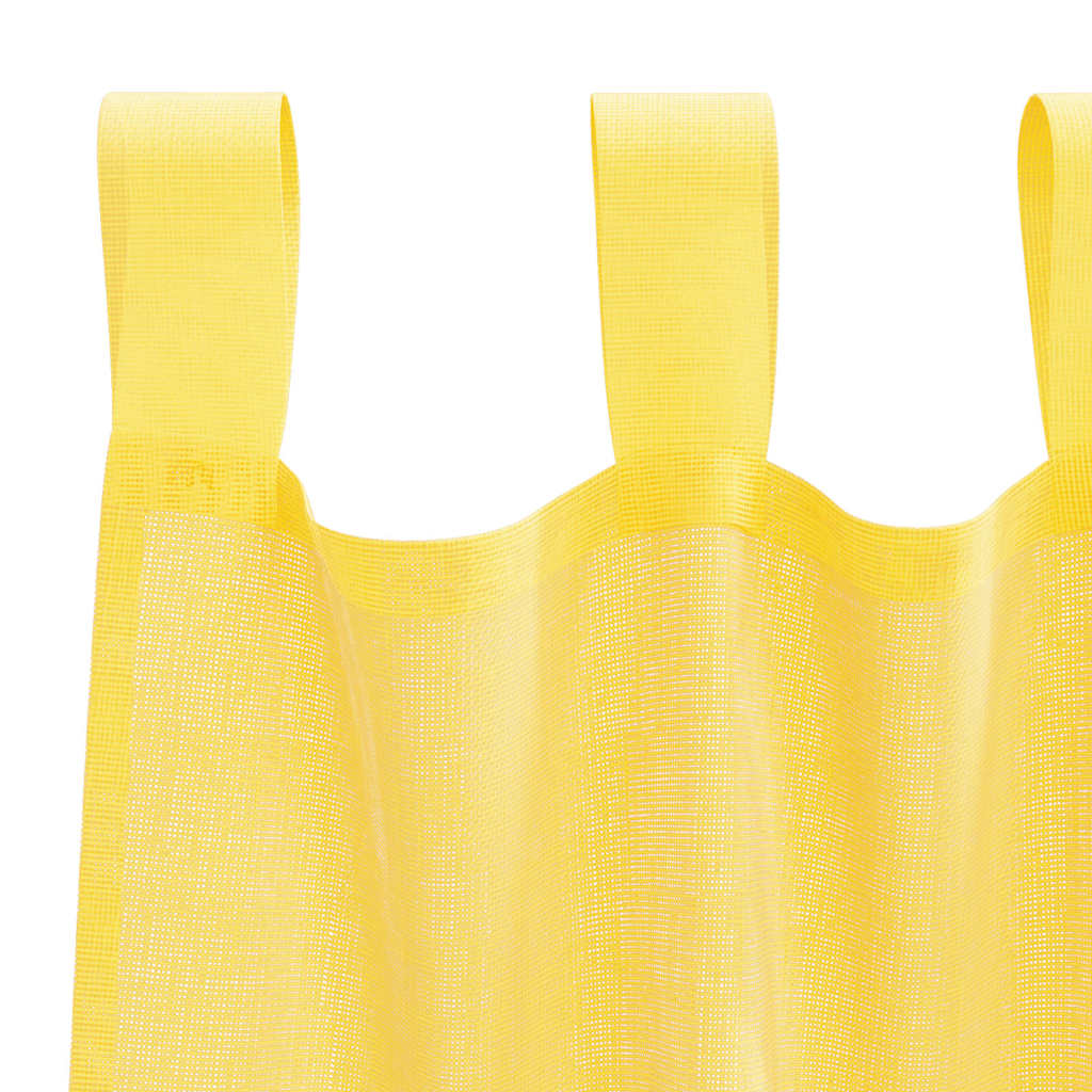 Tende in Voile con Passanti 2 pz Giallo 140x175 cm | homemem39