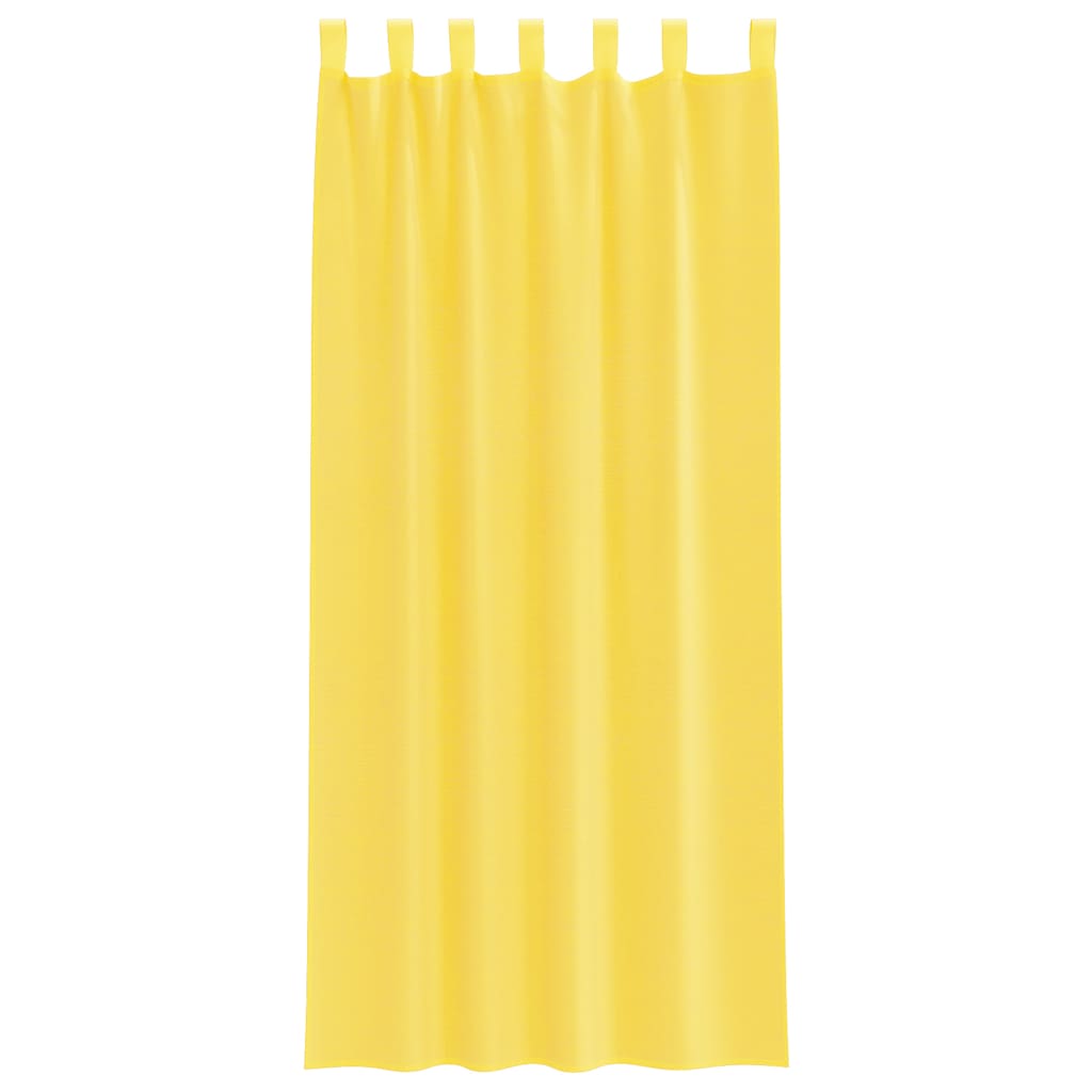 Tende in Voile con Passanti 2 pz Giallo 140x225 cm