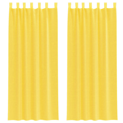 Tende in Voile con Passanti 2 pz Giallo 140x260 cm | homemem39