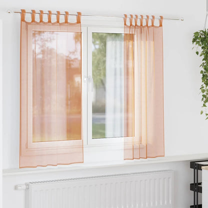 Tende in Voile con Passanti 2 pz Terracotta 140x140 cm | homemem39