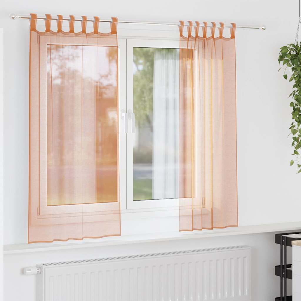 Tende in Voile con Passanti 2 pz Terracotta 140x175 cm | homemem39