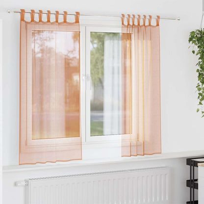 Tende in Voile con Passanti 2 pz Terracotta 140x175 cm