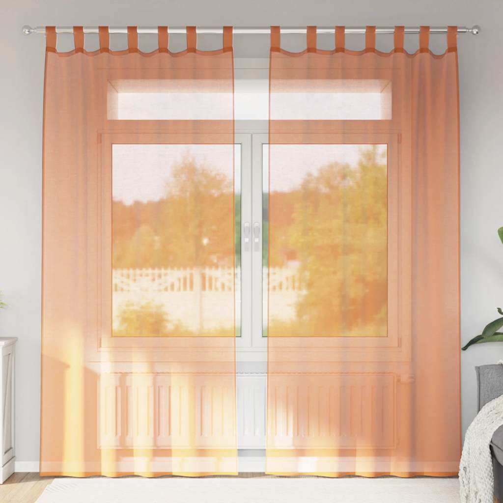 Tende in Voile con Passanti 2 pz Terracotta 140x225 cm