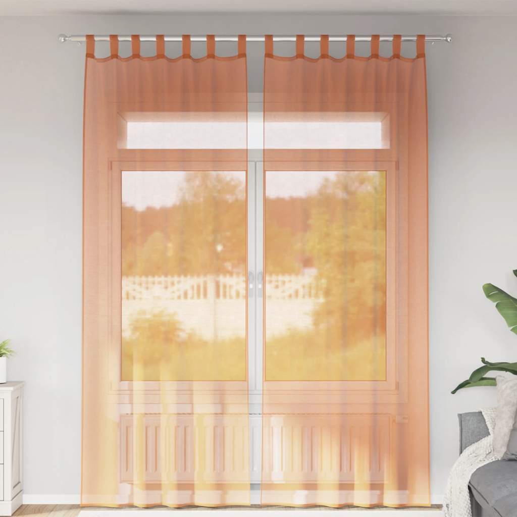 Tende in Voile con Passanti 2 pz Terracotta 140x260 cm | homemem39