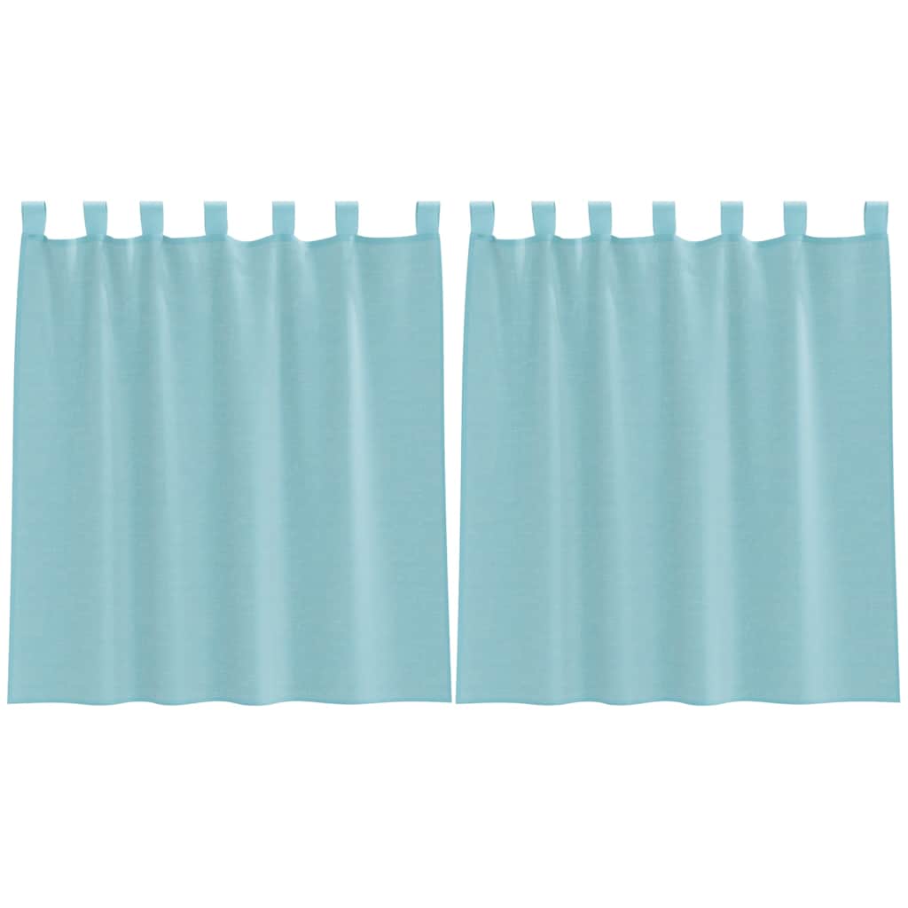 Tende in Voile con Passanti 2 pz Turchese 140x140 cm | homemem39
