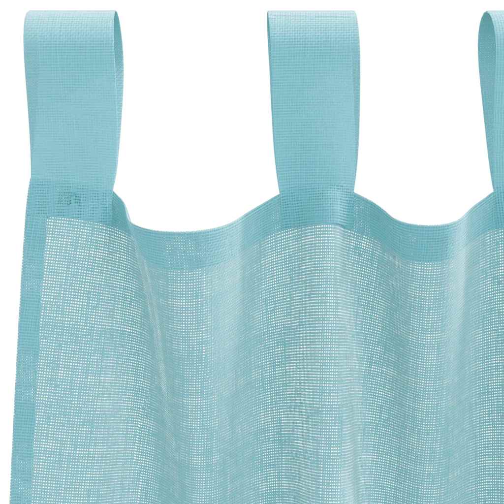 Tende in Voile con Passanti 2 pz Turchese 140x175 cm | homemem39