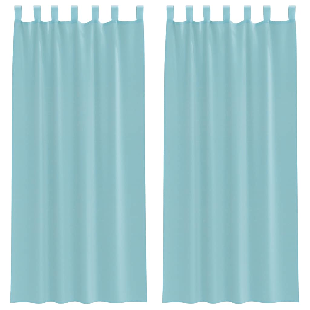 Tende in Voile con Passanti 2 pz Turchese 140x225 cm