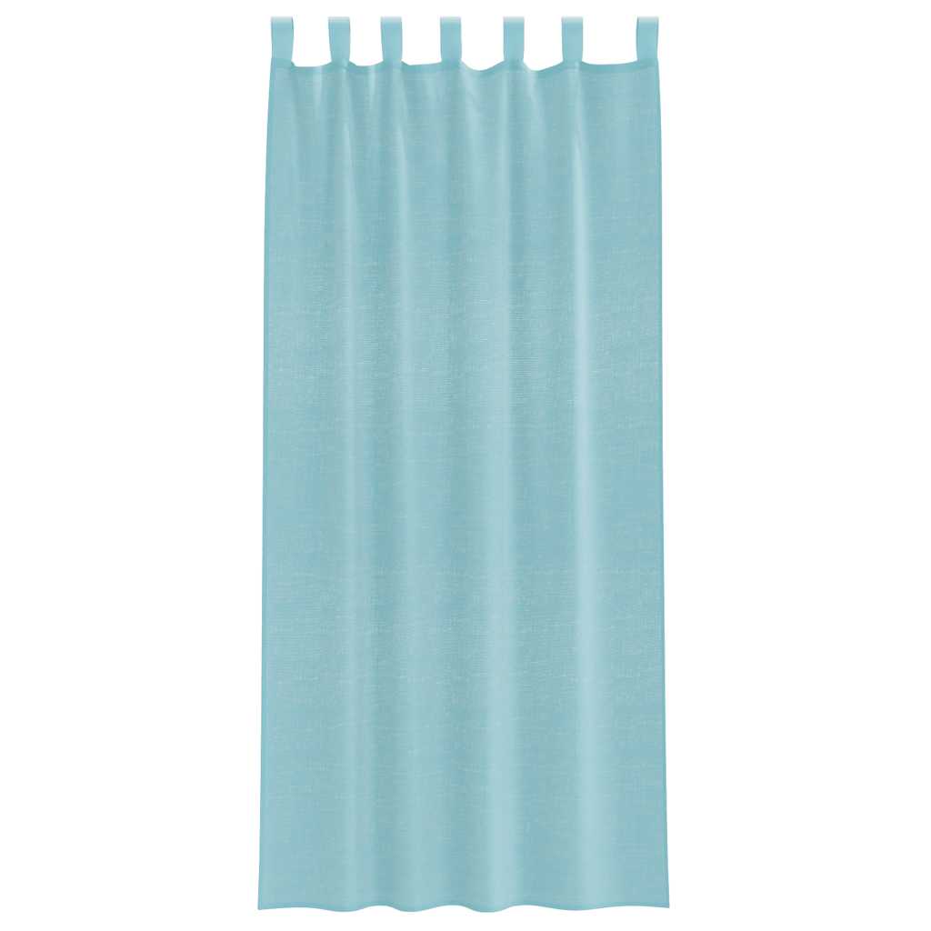 Tende in Voile con Passanti 2 pz Turchese 140x225 cm