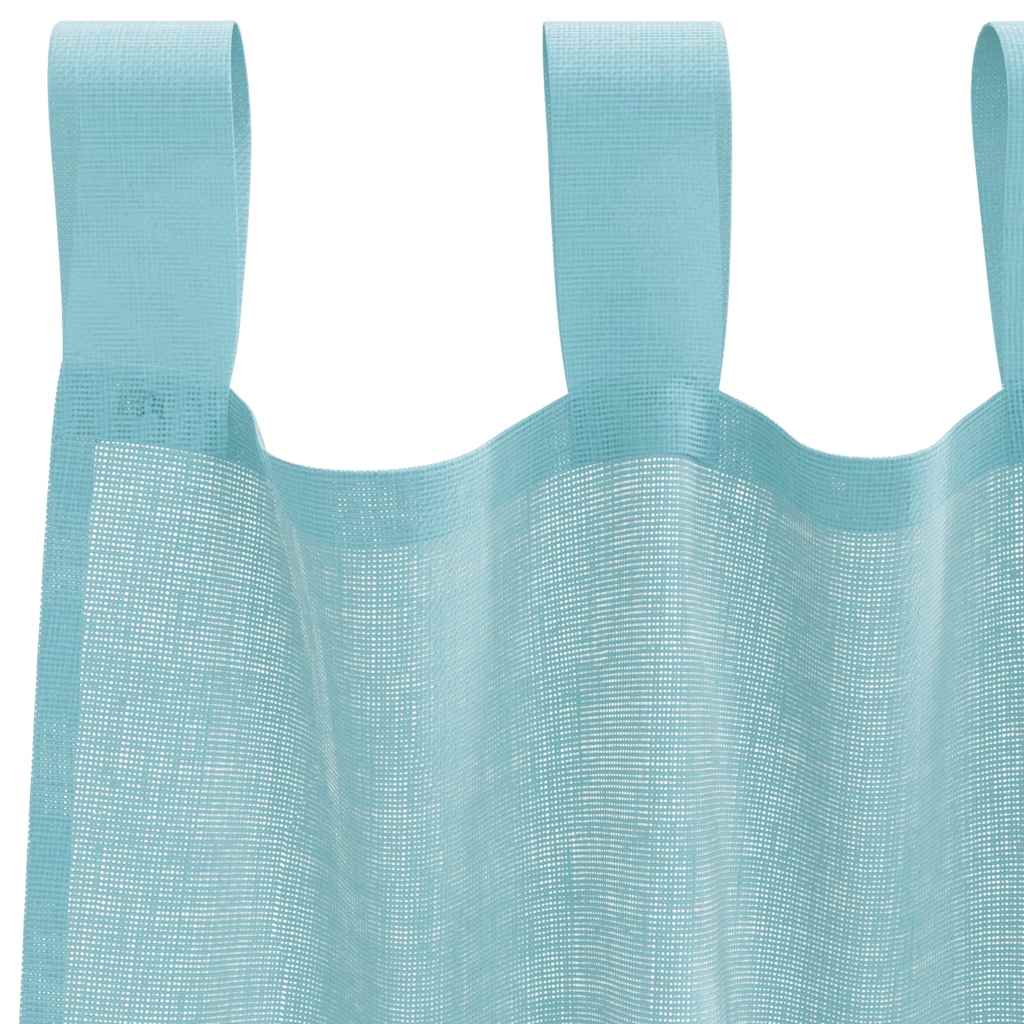 Tende in Voile con Passanti 2 pz Turchese 140x225 cm