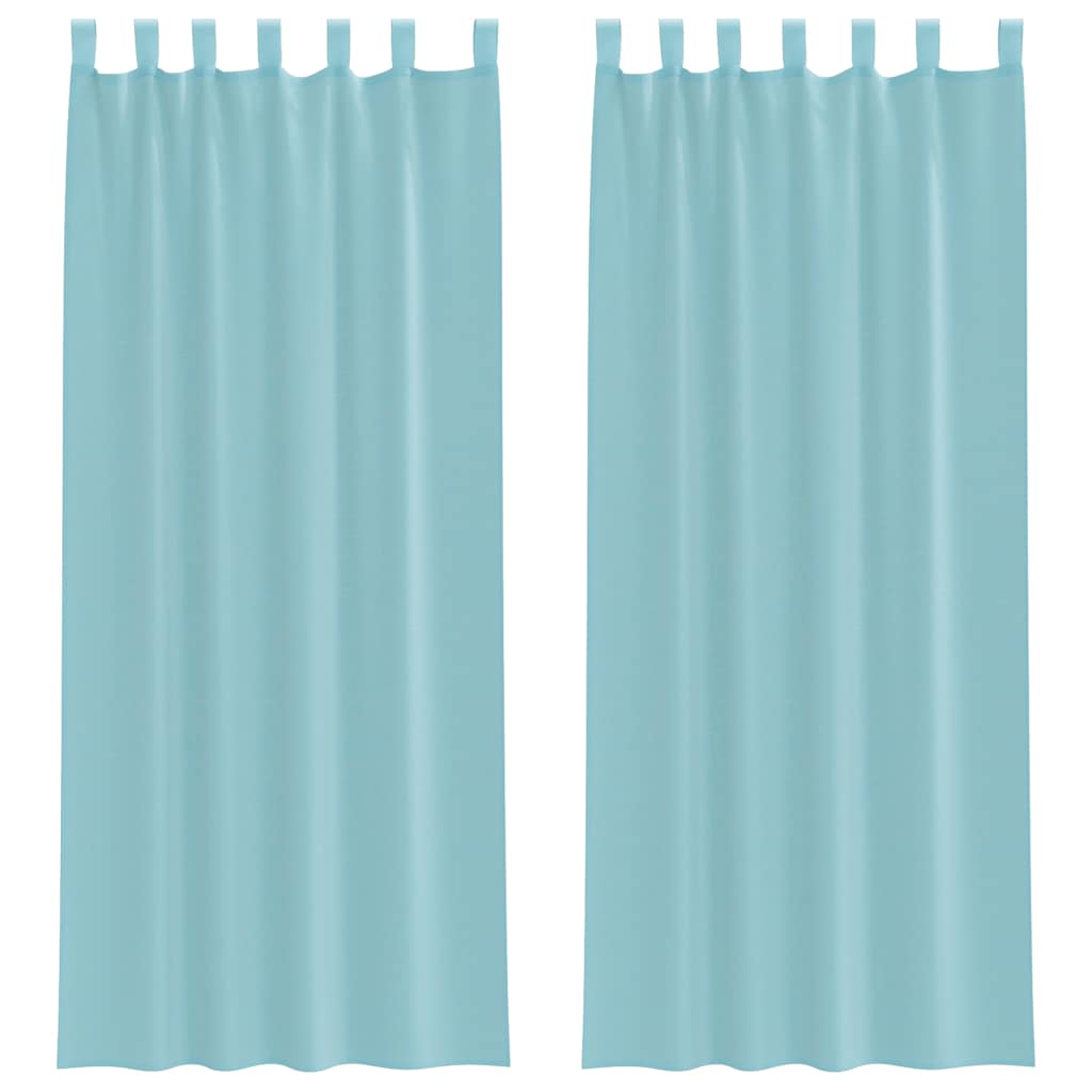 Tende in Voile con Passanti 2 pz Turchese 140x260 cm