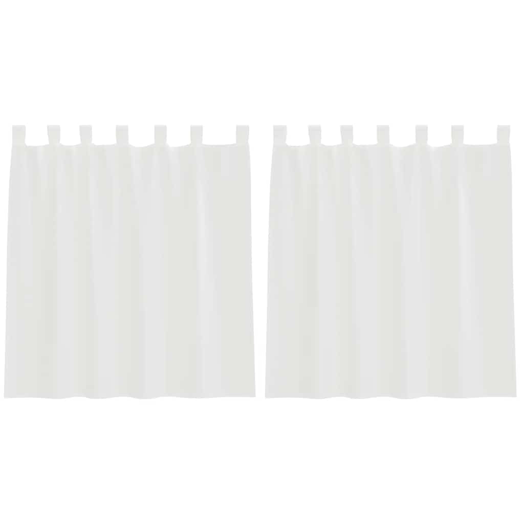 Tende in Voile con Passanti 2 pz Bianco 140x140 cm | homemem39
